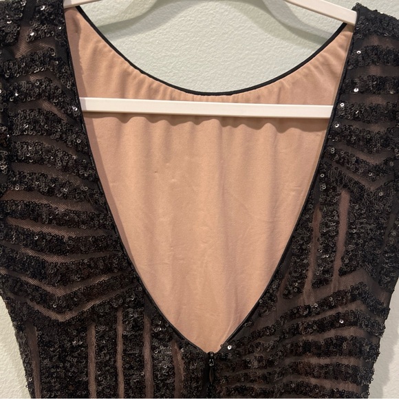 Dress The Population Women's Black Tabitha Sequin Cocktail Bodycon Dress Size M - Picture 9 of 10